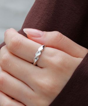 925실버 꼬임 물결 볼드링 반지 코라라/ Corara