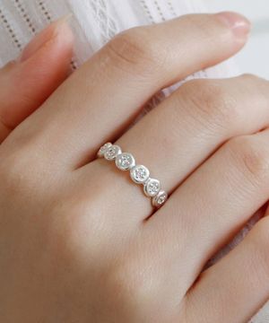 925실버 볼큐빅 볼드링 반지 리세나/ Risena