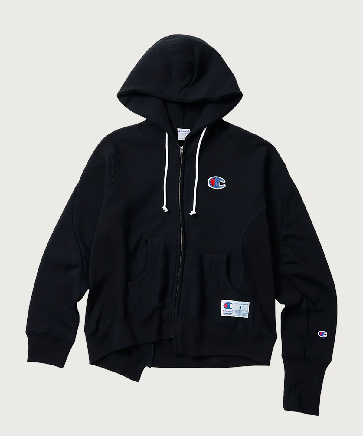 챔피온(CHAMPION) 챔피온 X 언더커버 리버스위브 스트럭처드 후드 집업 Black