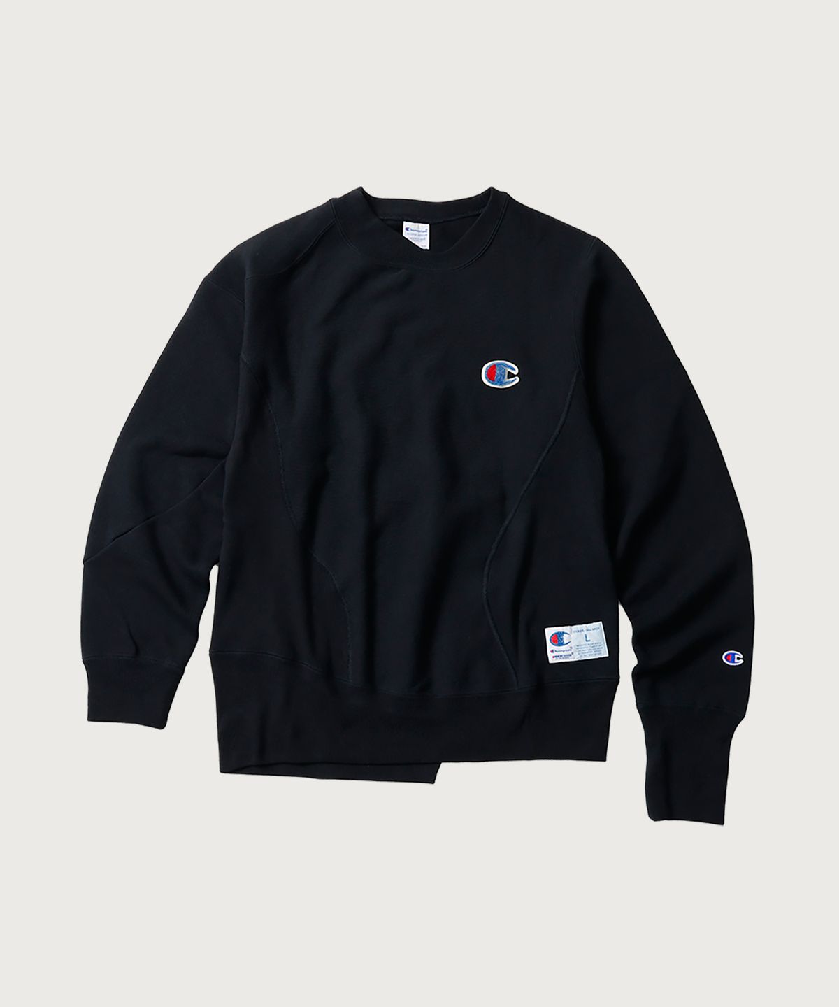 챔피온(CHAMPION) 챔피온 X 언더커버 리버스위브 스트럭처드 스웨트셔츠 Black