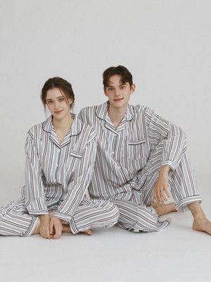 [2PACK] 아스터 클린핏 커플잠옷 긴팔 파자마 상하의 세트