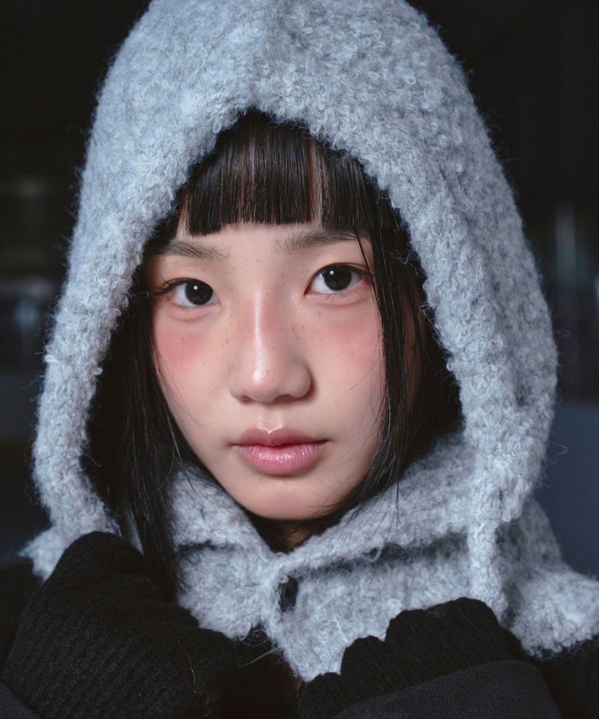 로긴 앤 로지(ROGIN N ROSIE) RnR Teddy Button Balaclava Gray