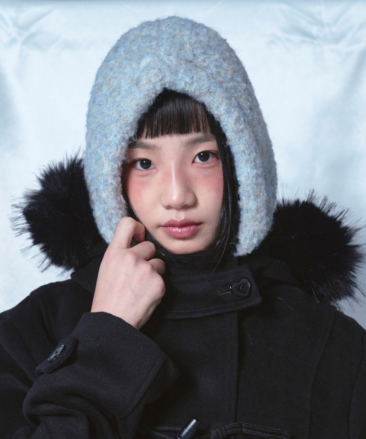 로긴 앤 로지(ROGIN N ROSIE) RnR Teddy Button Balaclava Blue-Gray