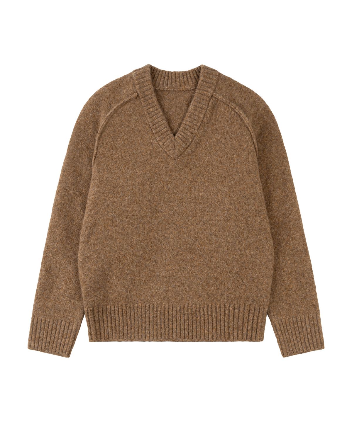 시야쥬(SIYAZU) SIKN2170 루즈 핏 브이넥 헤비 니트_Camel brown