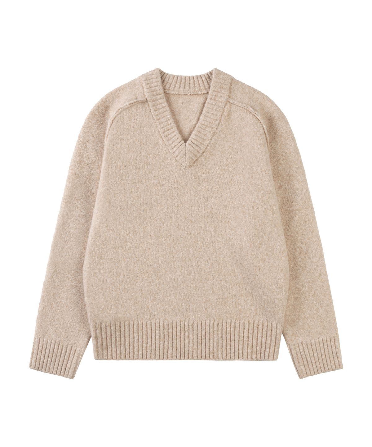 시야쥬(SIYAZU) SIKN2170 루즈 핏 브이넥 헤비 니트_Light beige