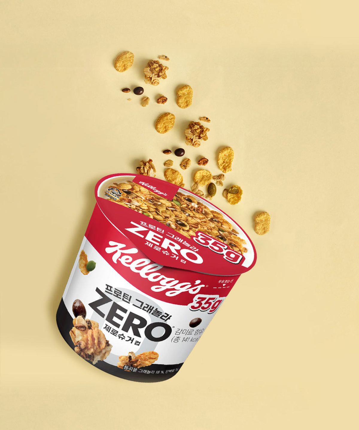 켈로그(KELLOGG) 켈로그 프로틴 그래놀라 제로슈거 컵시리얼 35g 12개