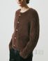 샤기 라운드넥 니트 자켓 [브라운]