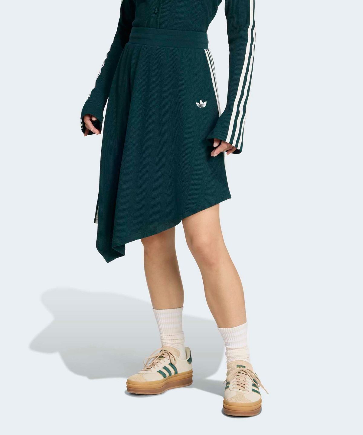 아디다스(ADIDAS) 와플 비대칭 스커트 - 그린 / KS7781