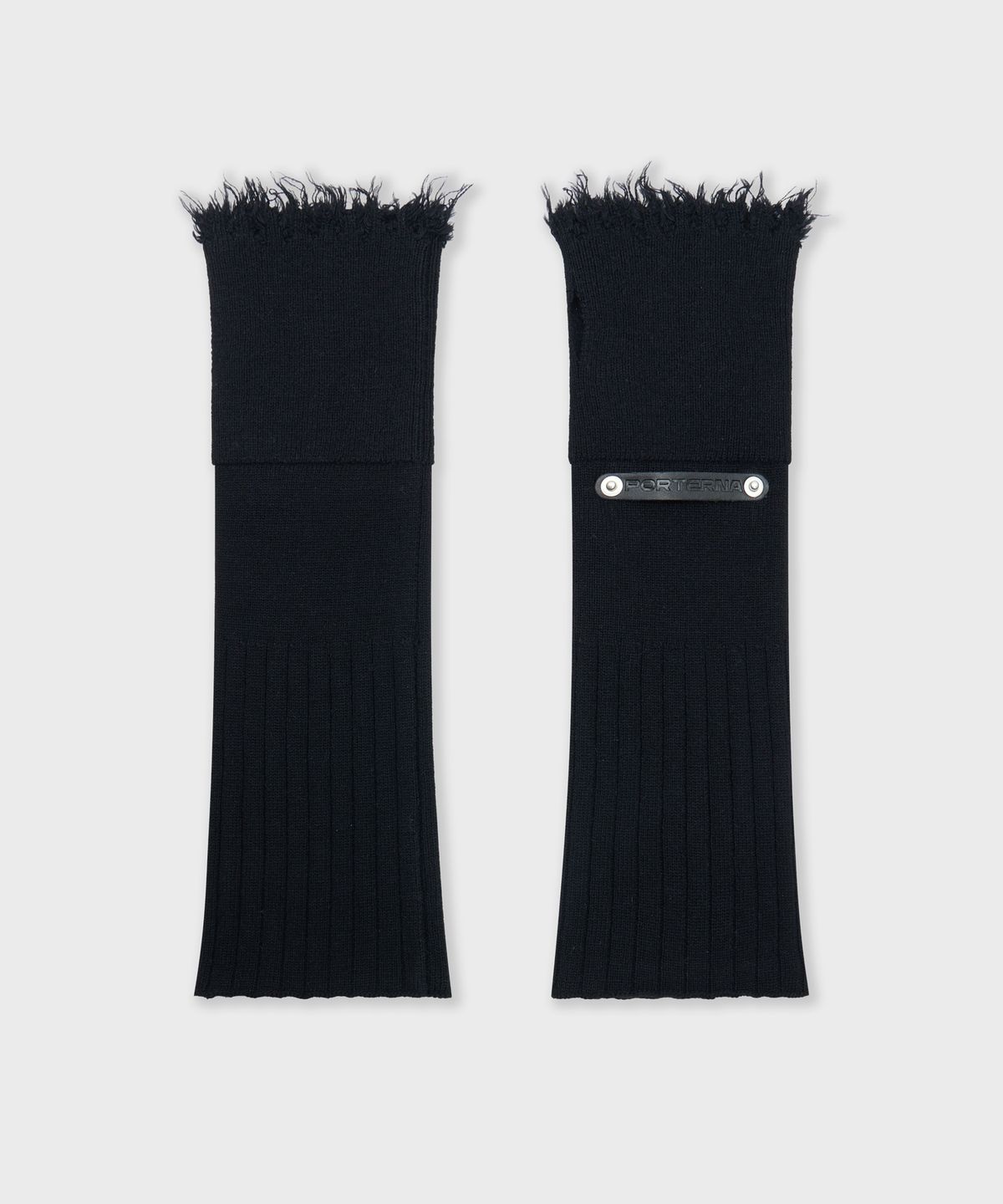 포르테나(PORTERNA) RIBBED DISTRESSED HAND WARMER-BLACK