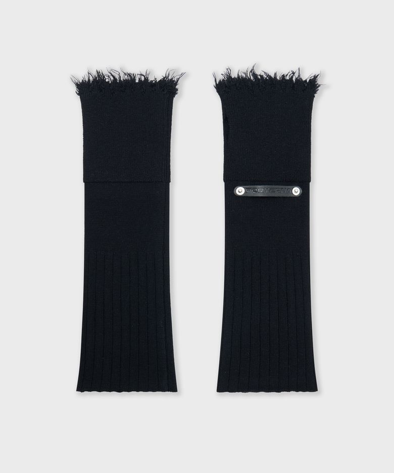 RIBBED DISTRESSED HAND WARMER-BLACK