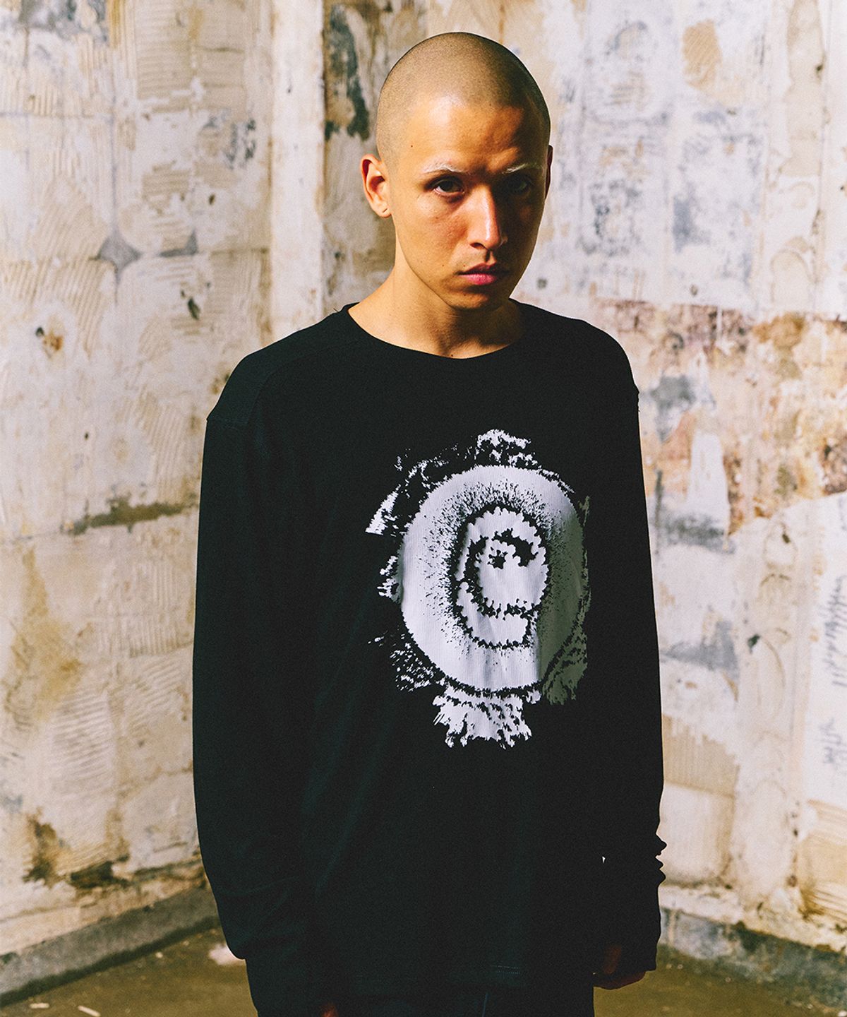 더왈드(THEWARLD) LIZARD AAS RIBBED LONGSLEEVE BLACK