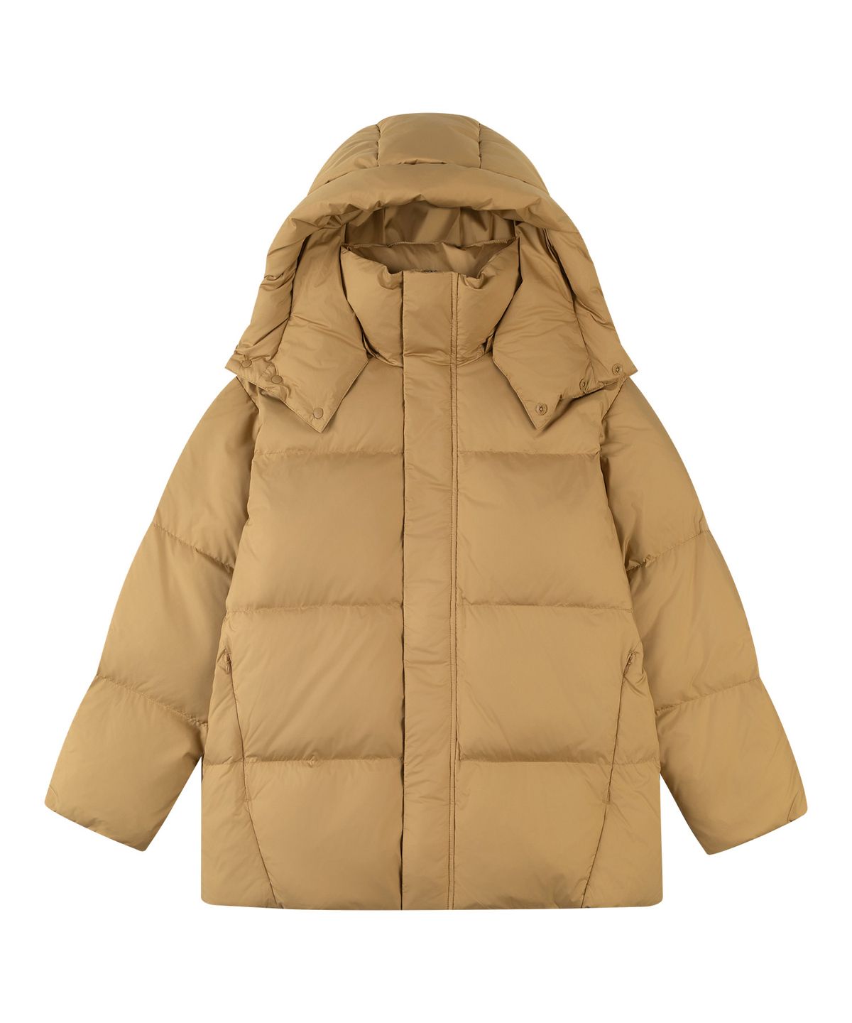시야쥬(SIYAZU) SIOT4176 덕다운 오버 핏 후드 패딩_Camel beige