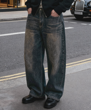 리자드 데님팬츠 (딥블루)