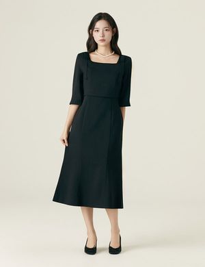 스퀘어넥 머메이드 7부 롱 원피스_RMOWF4TST3