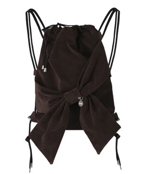 Ribbon 2way bag _ Suede brown