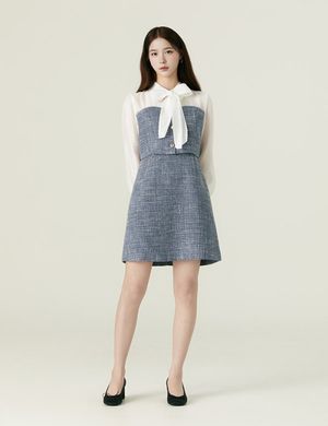 우븐매칭 트위드 미니원피스_RMOWF49S12