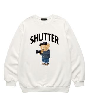 CAMERA BEAR 맨투맨 (SLS035) 화이트