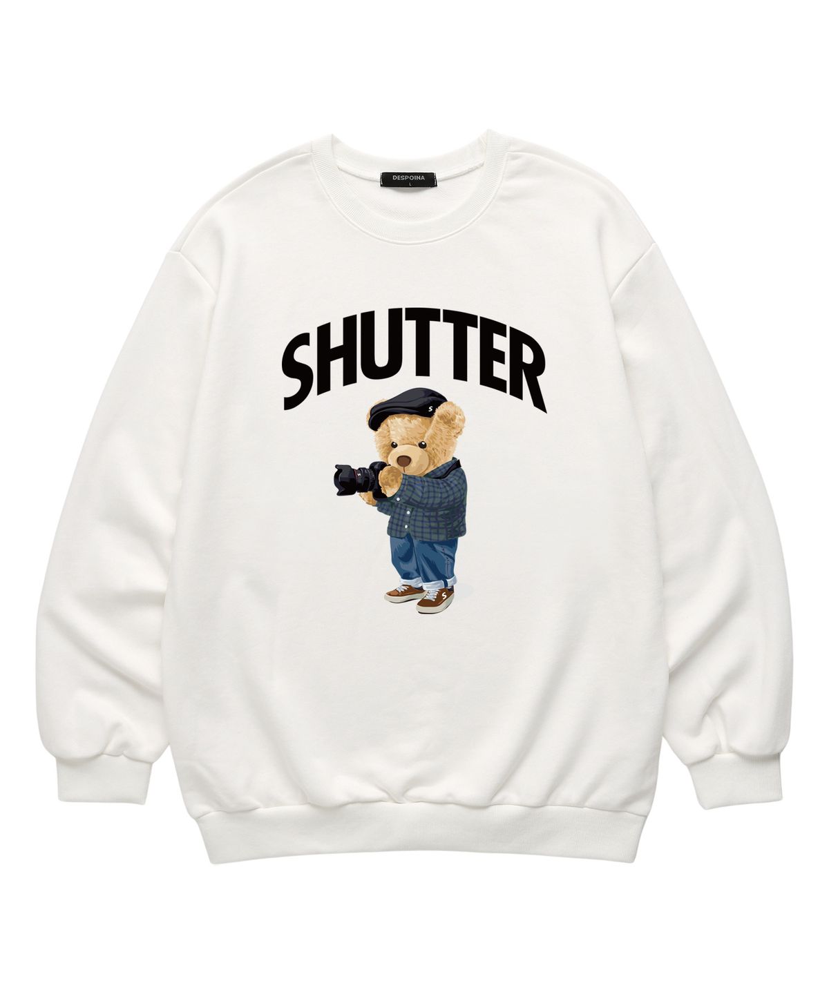 셔터(SHUTTER) CAMERA BEAR 맨투맨 (SLS035) 화이트