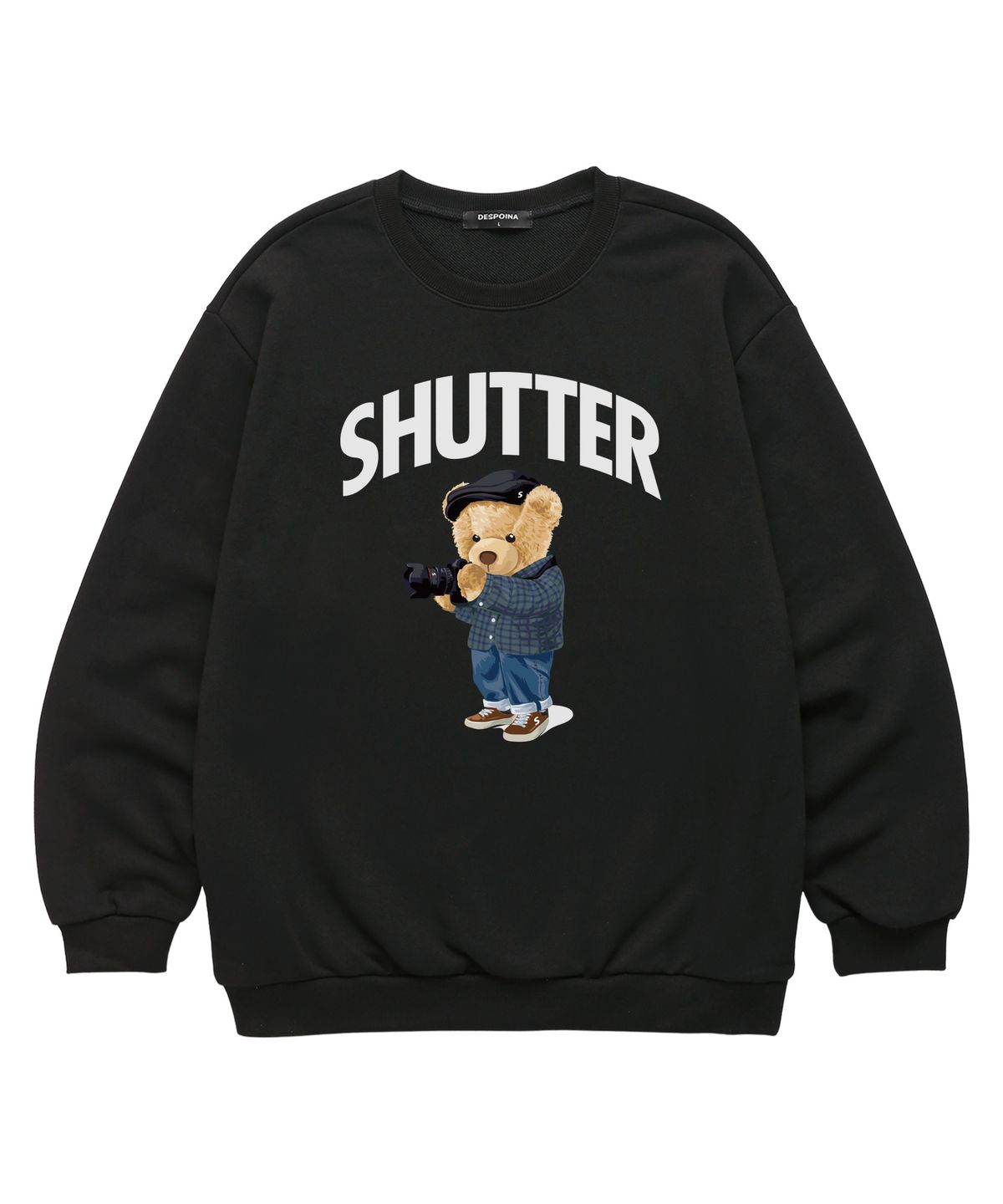셔터(SHUTTER) CAMERA BEAR 맨투맨 (SLS035) 블랙