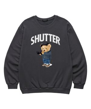 CAMERA BEAR 맨투맨 (SLS035) 차콜