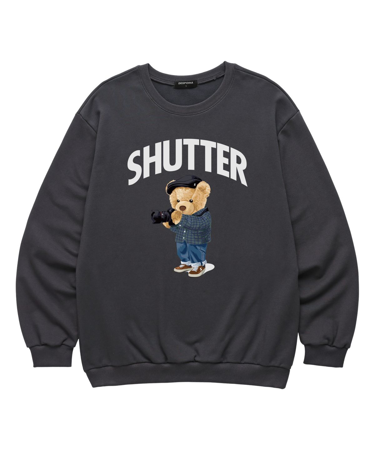 셔터(SHUTTER) CAMERA BEAR 맨투맨 (SLS035) 차콜