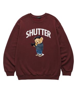 CAMERA BEAR 맨투맨 (SLS035) 버건디