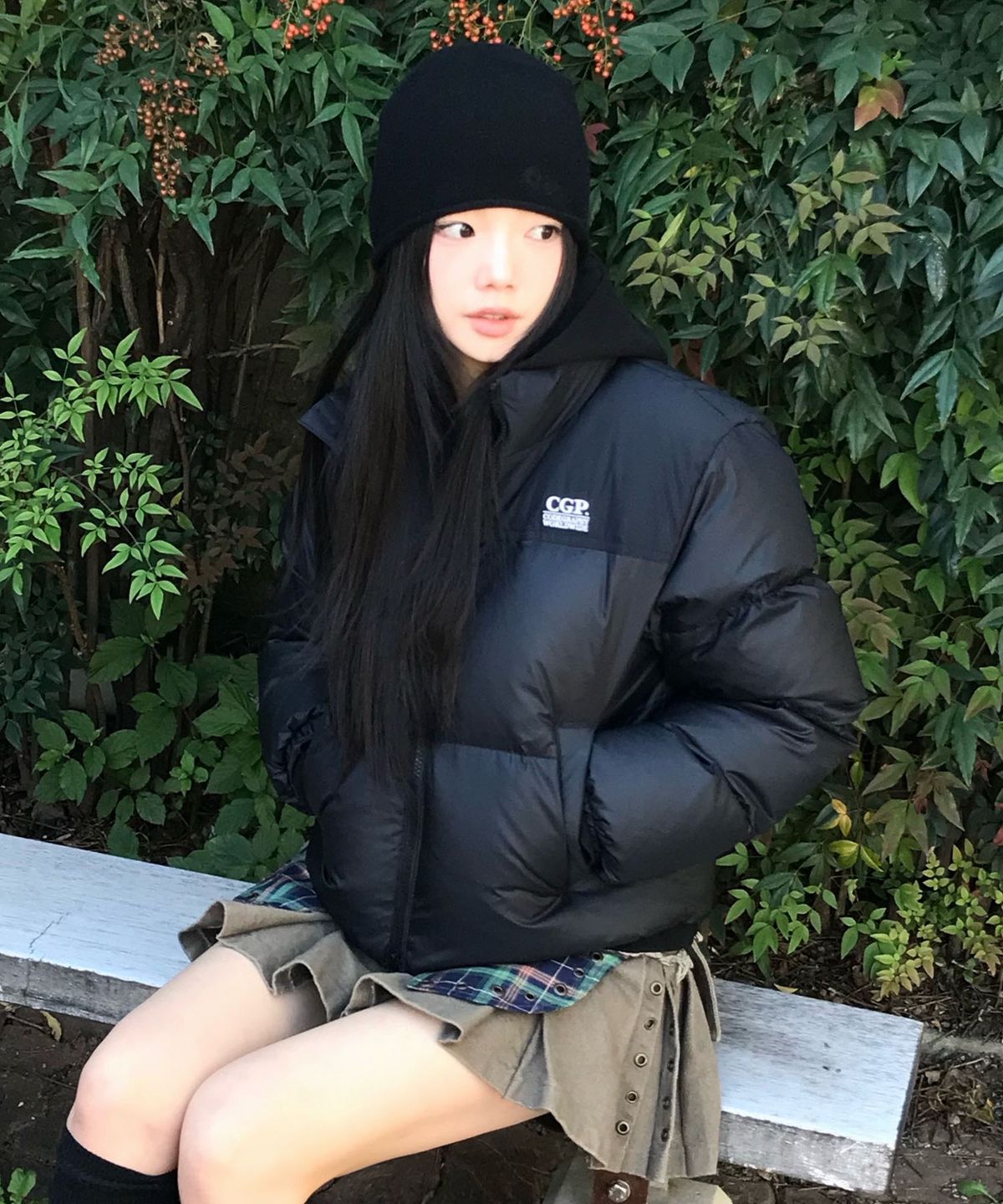 코드그라피(CGP) (우먼) RDS 에센셜 숏다운 점퍼_블랙