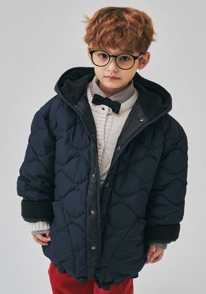 BZ61JP02DN 네이비 퀼팅 후드 점퍼