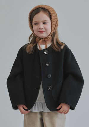 BZ62JK01BK 블랙 핸드메이드 라운드 카라 자켓