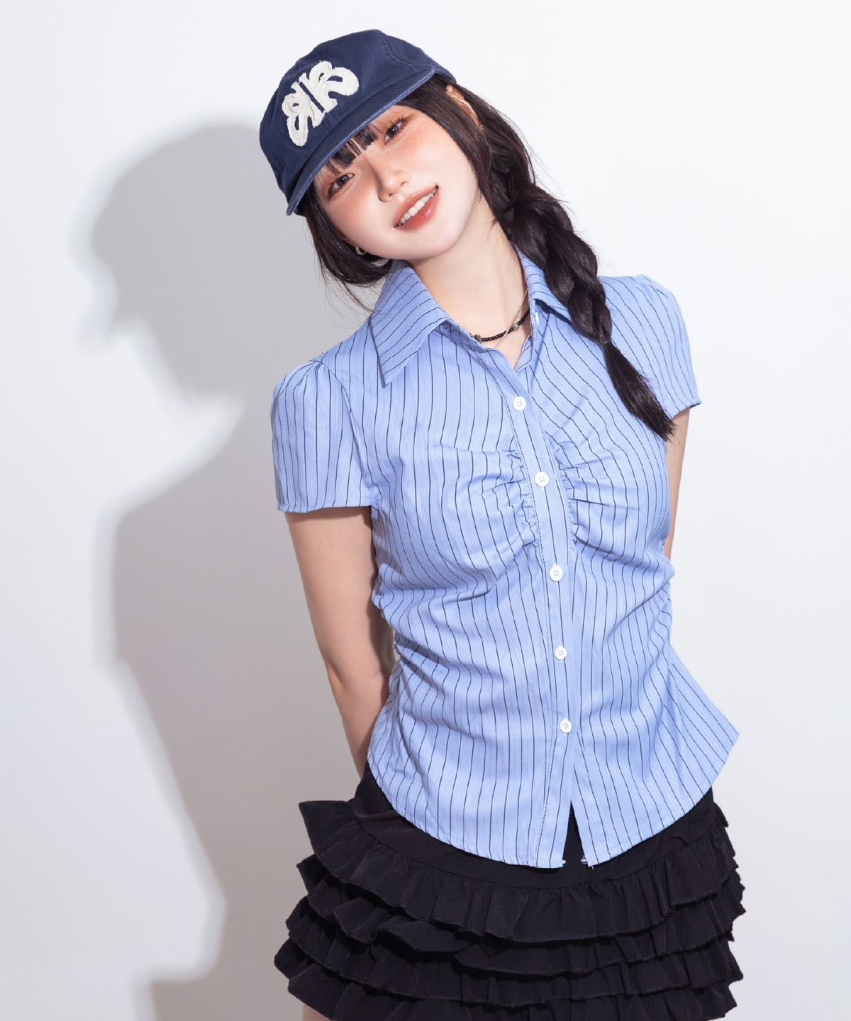 피마다지윈(PIMADAZIWIN) BBI Collabo Applique Camp Cap [Navy]