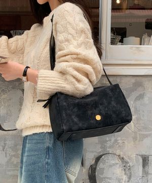 벨라 누벅 박스백  블랙