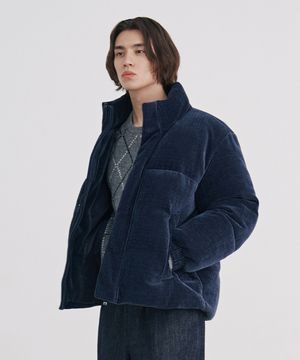 남성 코듀로이 오버핏 패딩 점퍼 (NAVY) (HBAUJ20)