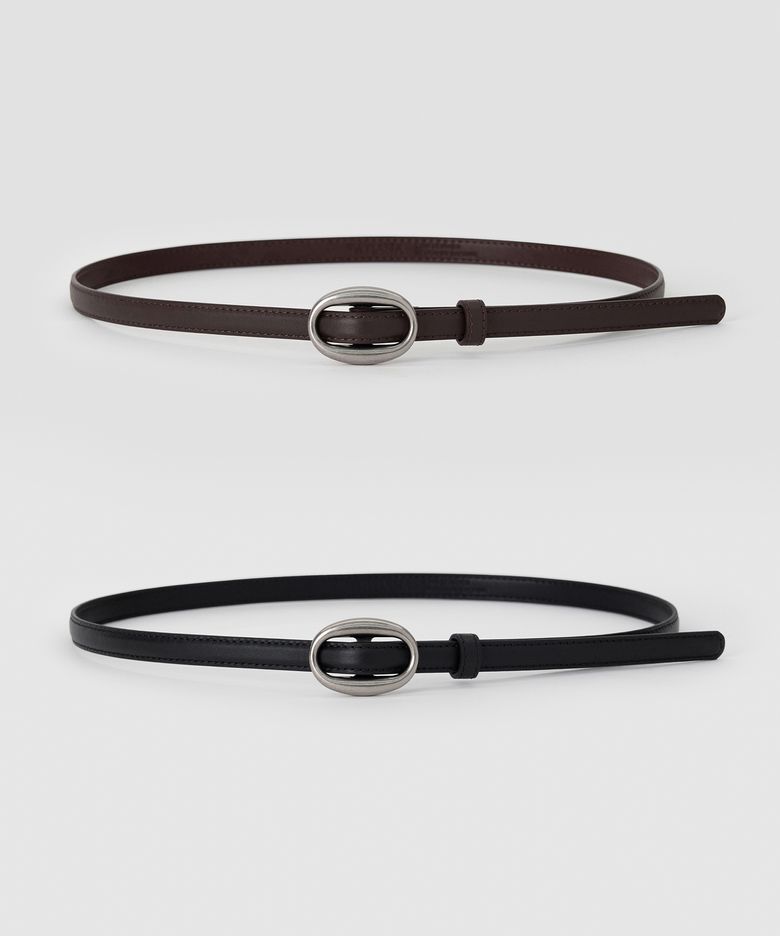 BT8277 오벌 메탈 버클 소가죽 벨트 18mm 2컬러