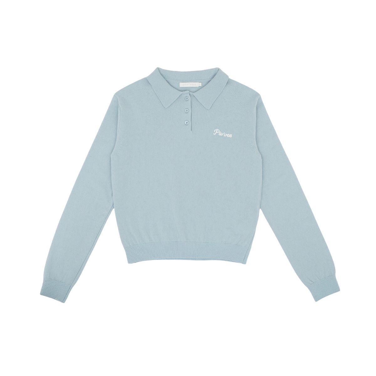 피브비(PIV’VEE) Giant Smiley Knit PK Shirt (ice blue)