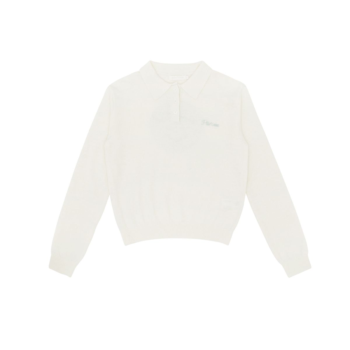 피브비(PIV’VEE) Giant Smiley Knit PK Shirt (cloud white / mint)