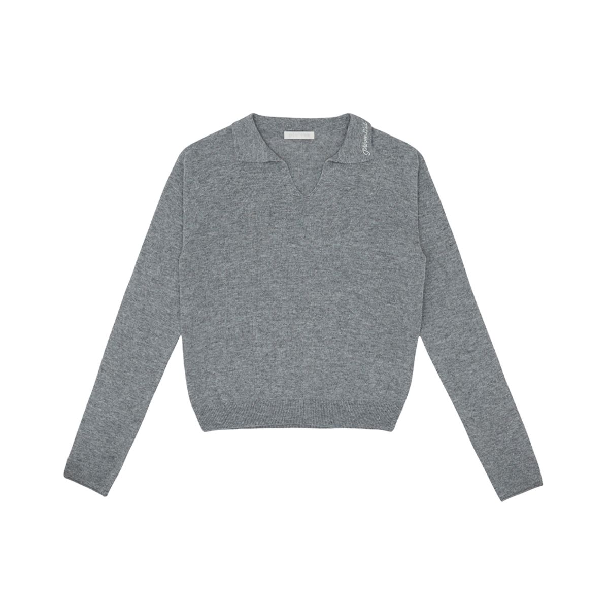 피브비(PIV’VEE) Open Collar Knit Pullover (snow grey)