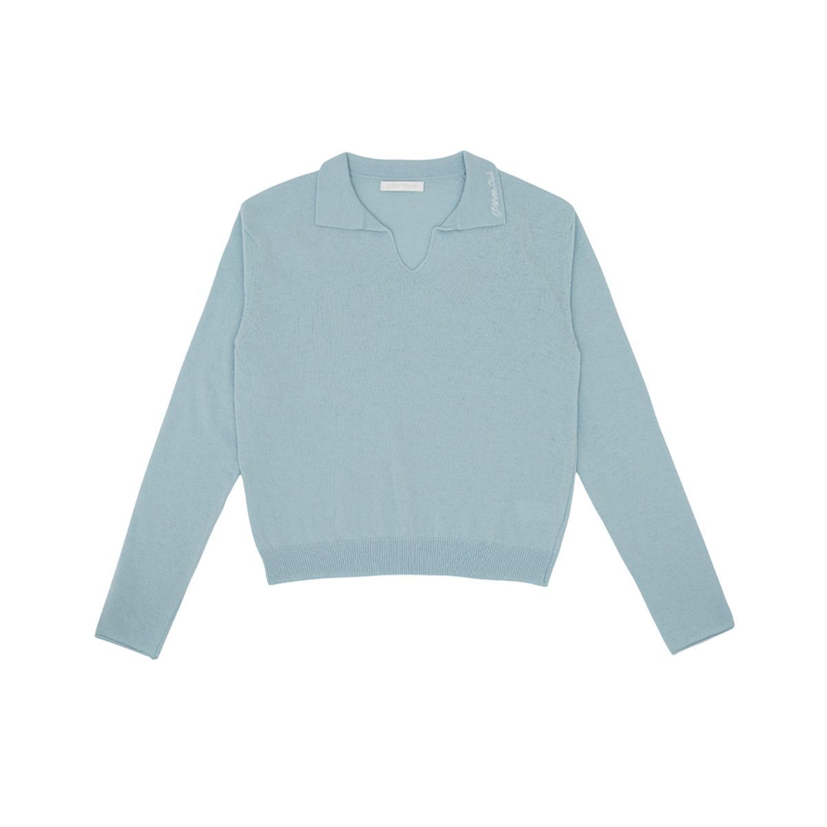 피브비(PIV’VEE) Open Collar Knit Pullover (mist blue)