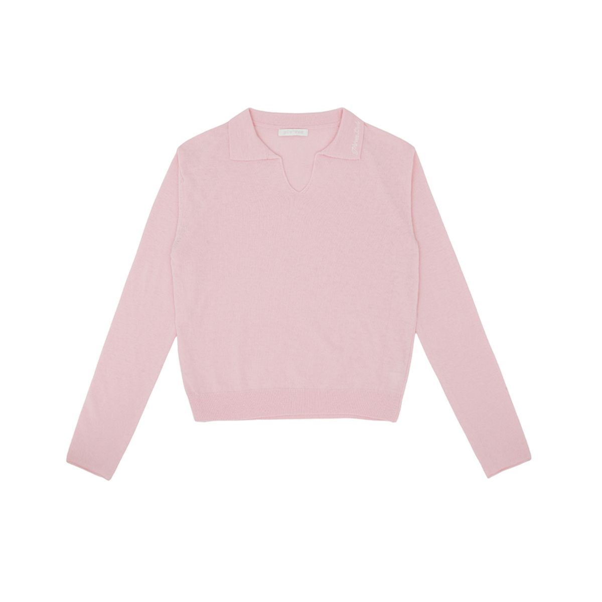 피브비(PIV’VEE) Open Collar Knit Pullover (bubble pink)