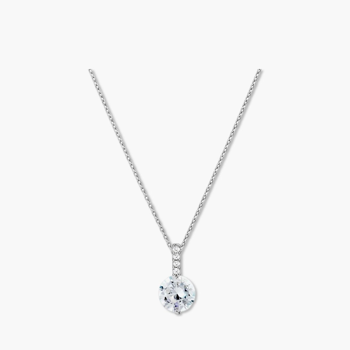 모노그래프(MONOGRAPH) 신시아 목걸이 MGNLS330 Rhodium Plated (모이사나이트 1캐럿 )