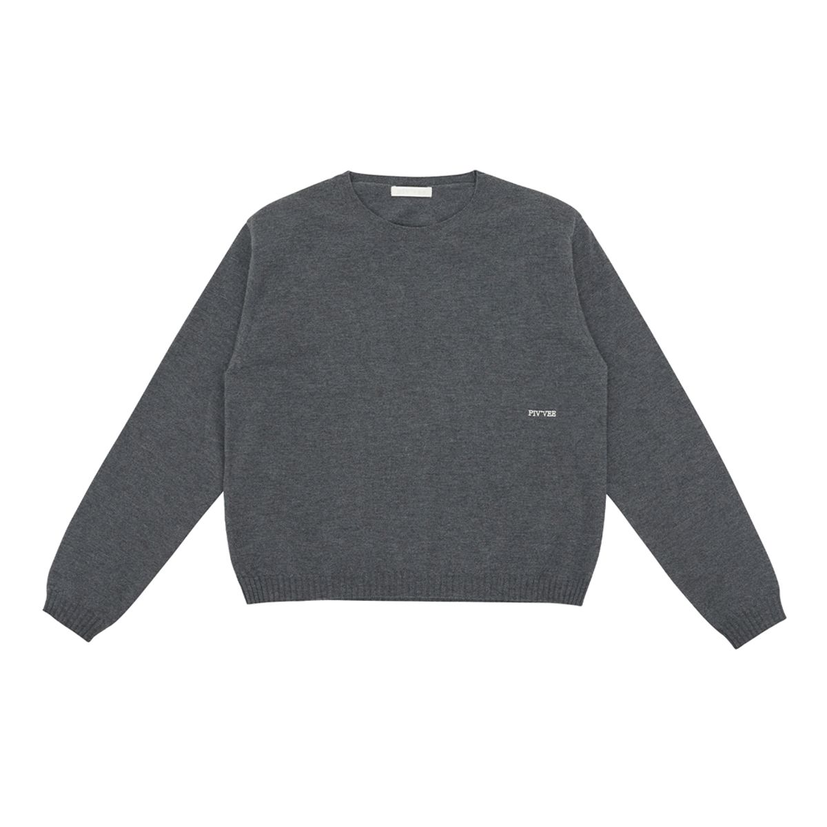 피브비(PIV’VEE) Shoulder Pad Knit Pullover (fuzzy charcoal)