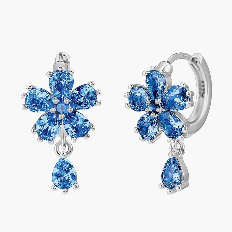칼리아 귀걸이 MGER0340 Rhodium Plated (화이트골드+블루 큐빅)