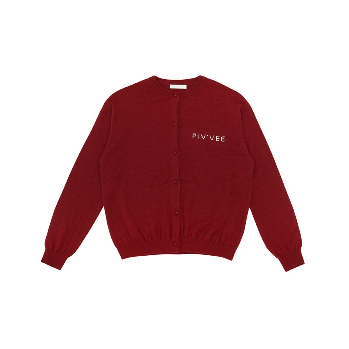 피브비(PIV’VEE) Hand-stitched Knit Cardigan (wine red)
