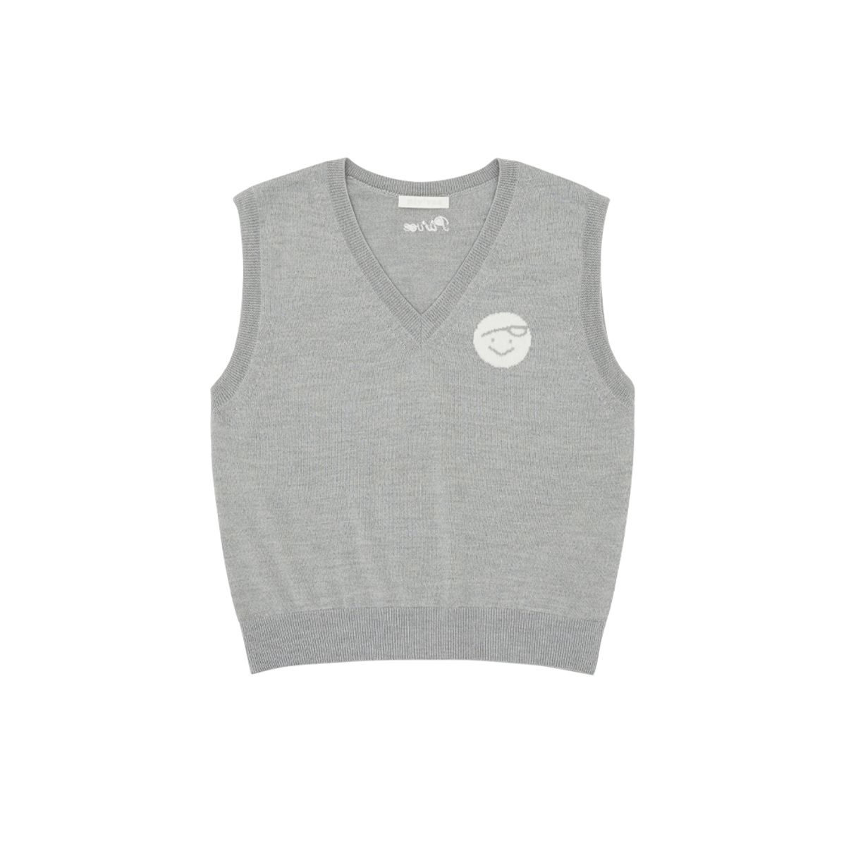 피브비(PIV’VEE) Classic V Neck Knit Vest (snow grey)