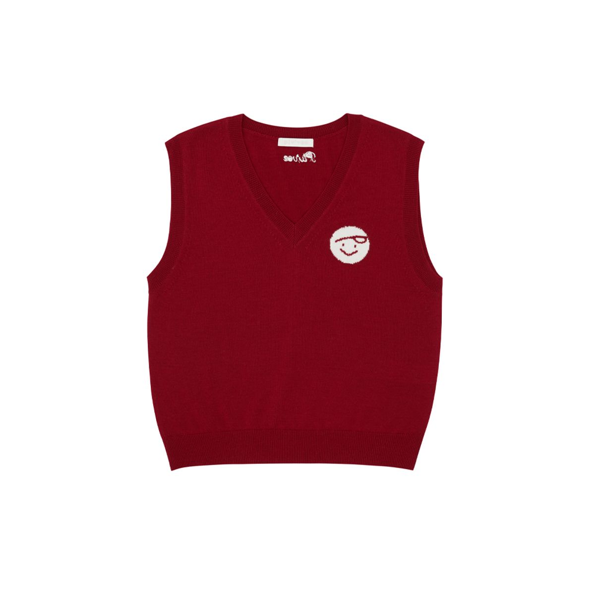 피브비(PIV’VEE) Classic V Neck Knit Vest (wine red)