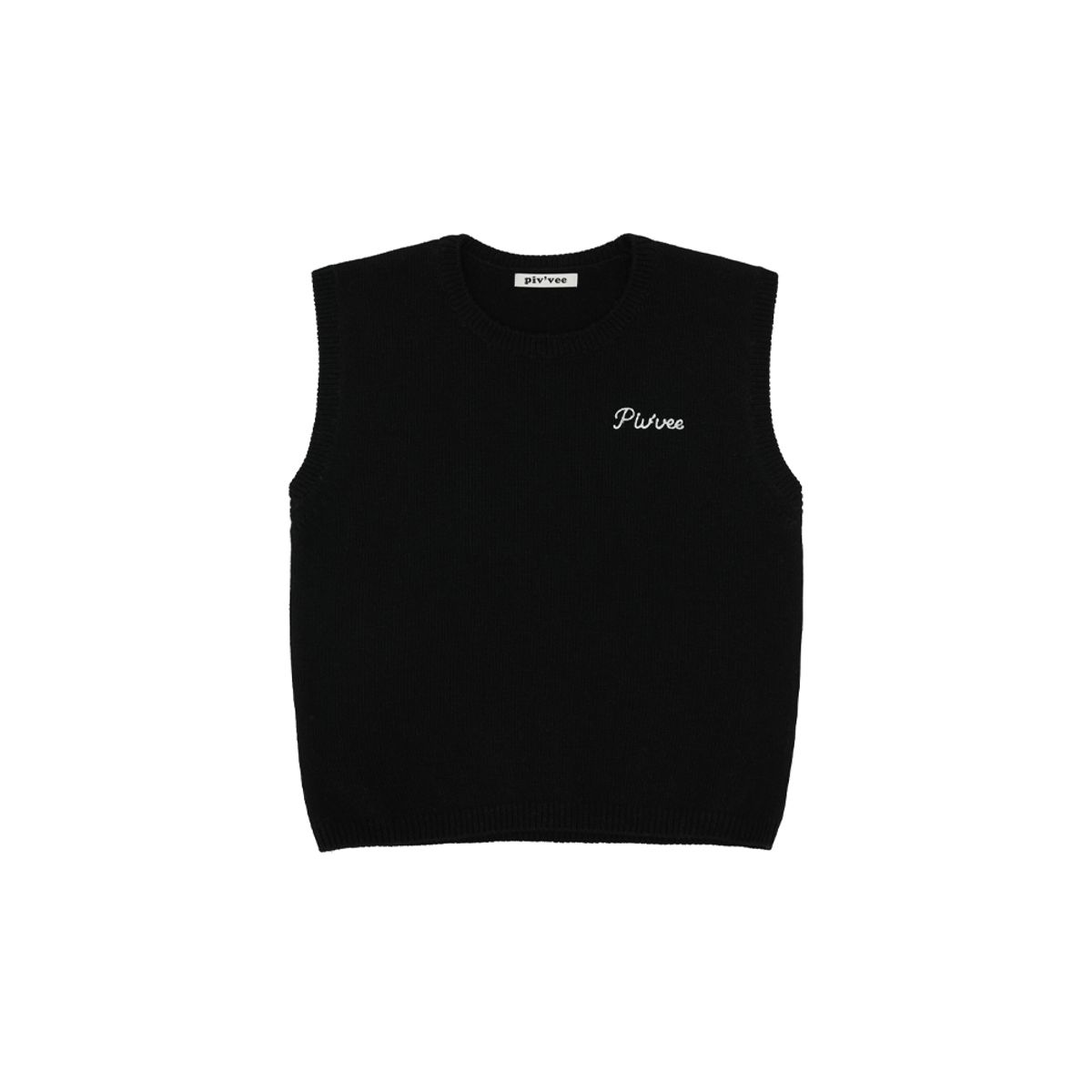 피브비(PIV’VEE) Giant Smiley Knit Vest (ebony black)