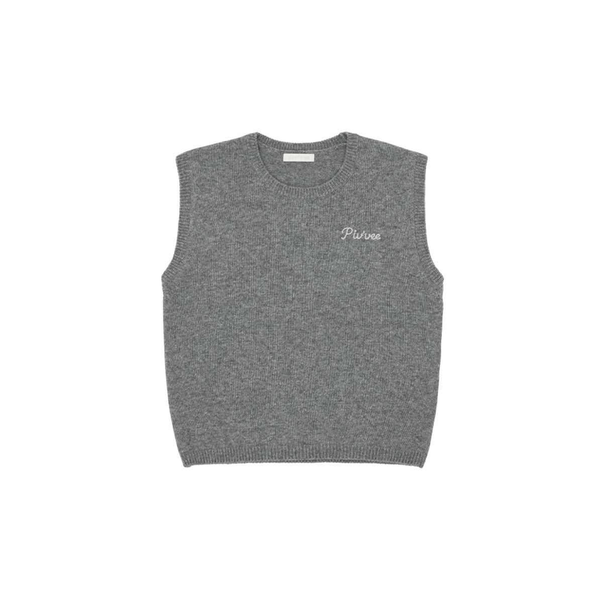 피브비(PIV’VEE) Giant Smiley Knit Vest (heather grey)