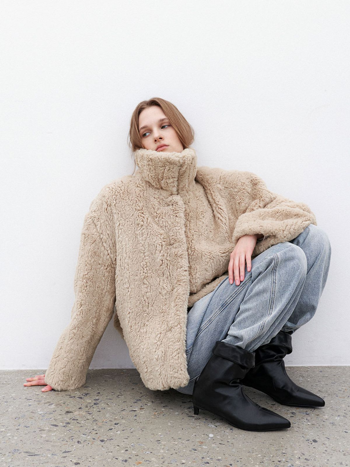 아틀리에 나인(ATELIER NAIN) (JK-3051)FLUFFY HAIRY FUR JACKET