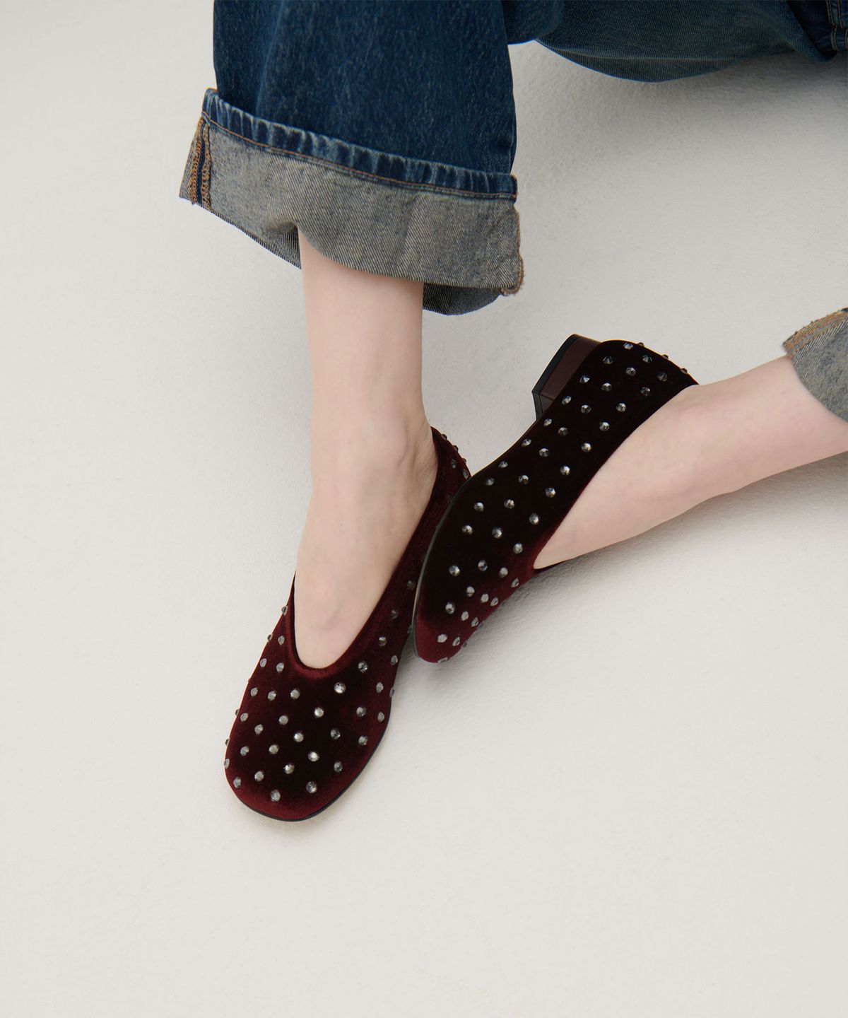 앤버터럼(ANDBUTTERUM) Garnet_Flat_Velvet Wine(BF5CPF03WN)