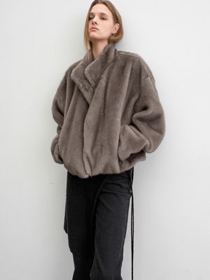 (JK-3059)COCON FIT MINK LIKE FUR SHORT JACKET