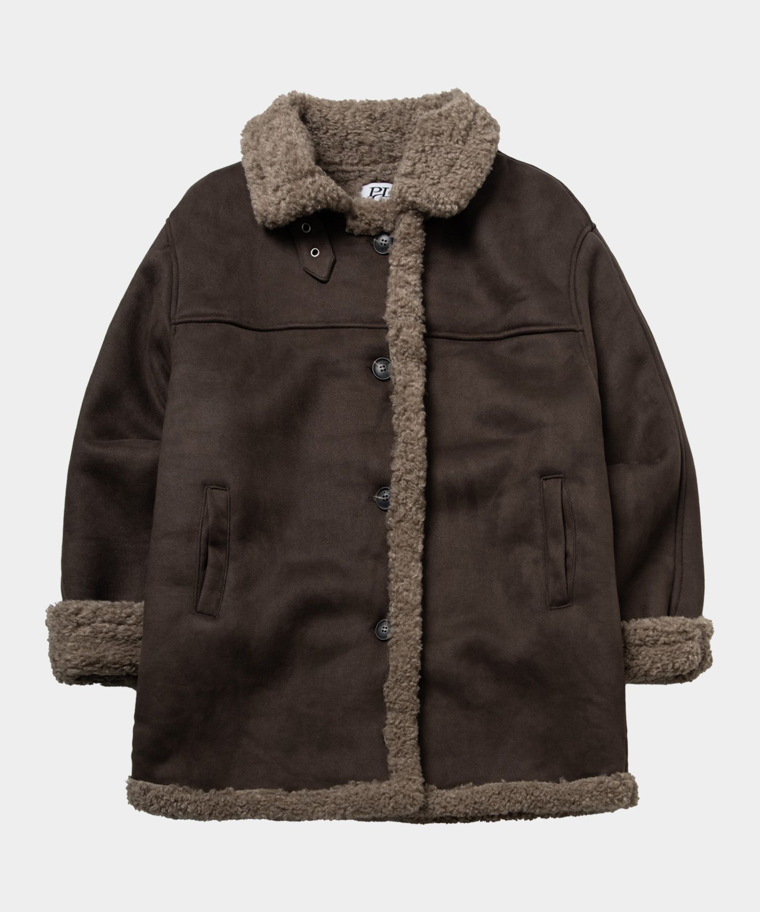 MUSINSA公式 | PLACE STUDIO Shearling Suede Overfit Mustang Half
